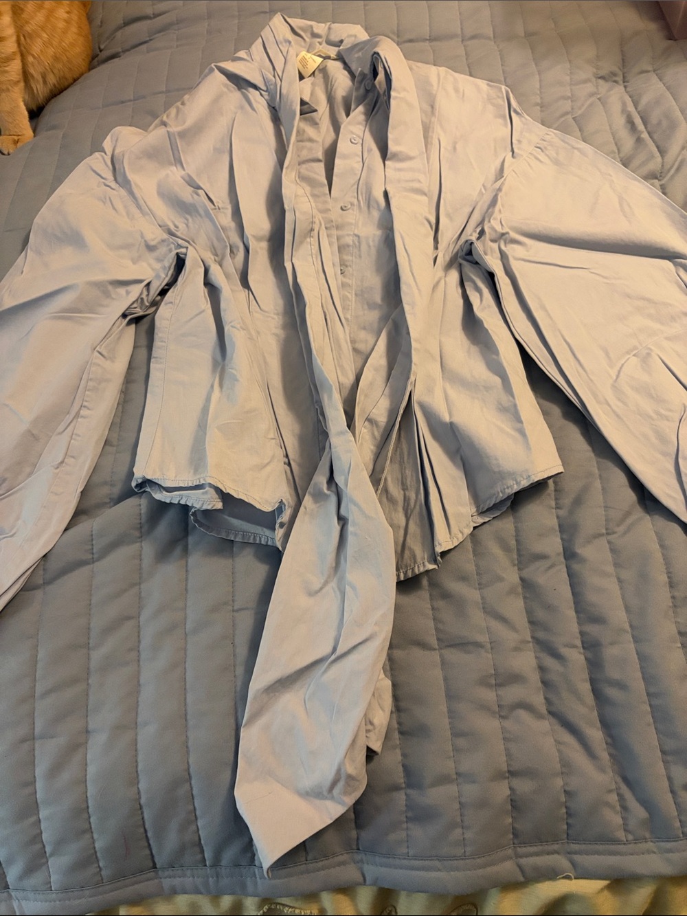 H&M Pale Blue Women’s Blouse with fashion ties